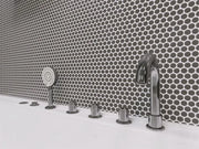 Hulu Dark Grey 1x1 Penny Round Matte Porcelain Mosaic