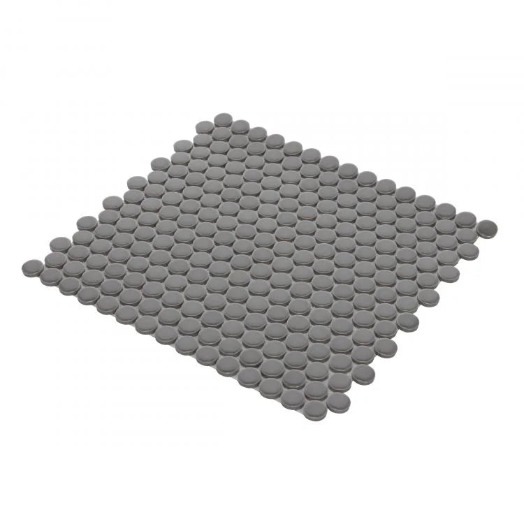 Hulu Dark Grey 1x1 Penny Round Matte Porcelain Mosaic
