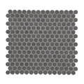 Hulu Dark Grey 1x1 Penny Round Matte Porcelain Mosaic