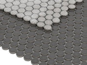 Hulu Dark Grey 1x1 Penny Round Matte Porcelain Mosaic