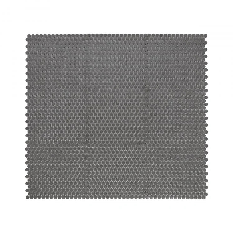 Hulu Dark Grey 1x1 Penny Round Matte Porcelain Mosaic