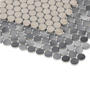 Hulu Fancy Grey 1x1 Penny Round Porcelain Mosaic