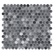 Hulu Fancy Grey 1x1 Penny Round Porcelain Mosaic