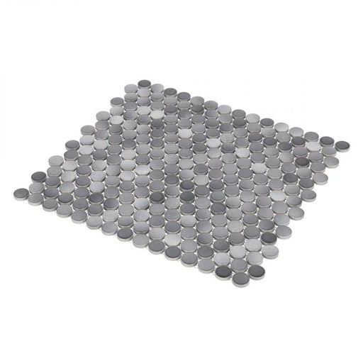 Hulu Fancy Grey 1x1 Penny Round Porcelain Mosaic
