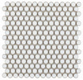 Hulu Fancy White 1x1 Penny Round Porcelain Mosaic