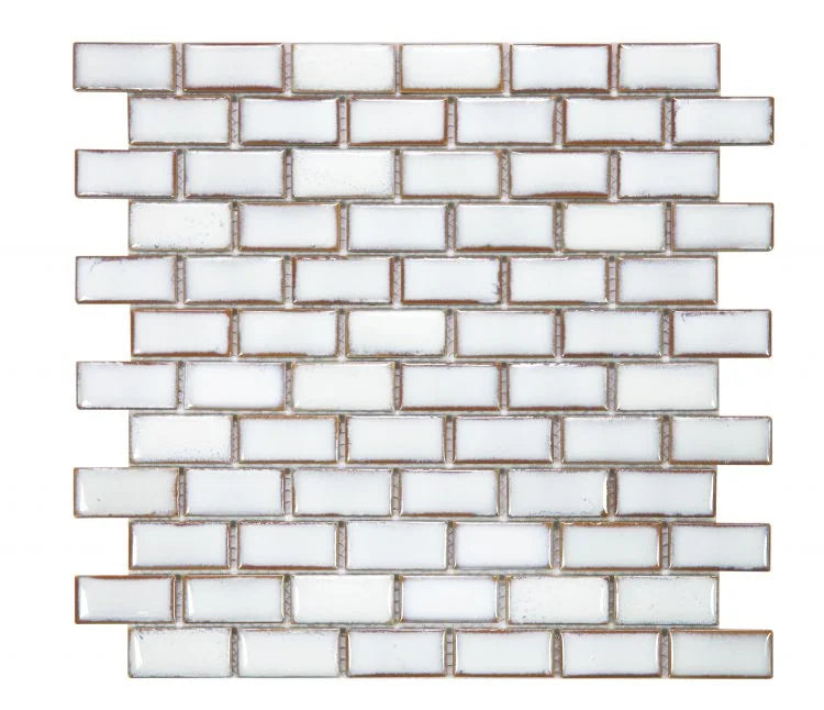 Hulu Fancy White 1x3 Brick Porcelain Mosaic