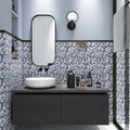 Hulu Gradient Grey 1x1 Penny Round Glossy Porcelain Mosaic