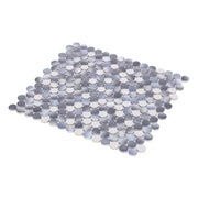 Hulu Gradient Grey 1x1 Penny Round Glossy Porcelain Mosaic