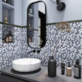 Hulu Gradient Grey 1x1 Penny Round Glossy Porcelain Mosaic