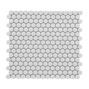 Hulu Light Grey 1x1 Penny Round Matte Porcelain Mosaic