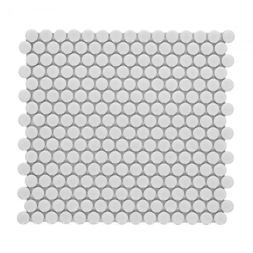 Hulu Light Grey 1x1 Penny Round Matte Porcelain Mosaic