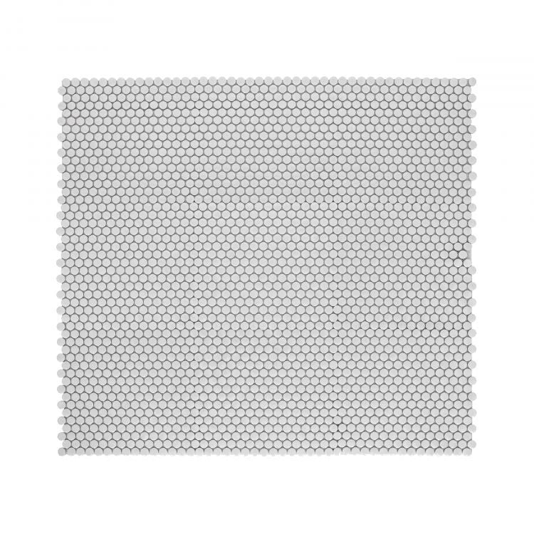Hulu Light Grey 1x1 Penny Round Matte Porcelain Mosaic