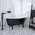 Hulu Mixed Grey 1x1 Penny Round Glossy Porcelain Mosaic