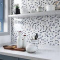 Hulu Mixed Grey 1x1 Penny Round Glossy Porcelain Mosaic