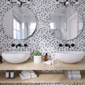 Hulu Mixed Grey 1x1 Penny Round Glossy Porcelain Mosaic