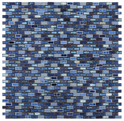 Hulu Royal Blue 1x2 Brick Porcelain Mosaic
