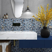 Hulu Sky Penny Round Porcelain Mosaic