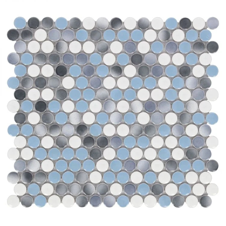 Hulu Sky Penny Round Porcelain Mosaic