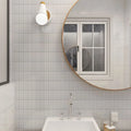 Hulu Snow 1x2 Band Matte Porcelain Mosaic