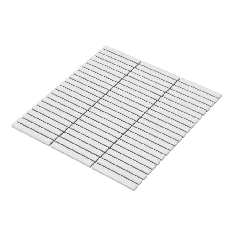 Hulu Snow 1x2 Band Matte Porcelain Mosaic
