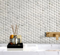 Hulu Statuario Penny Round Matte Marble Mosaic