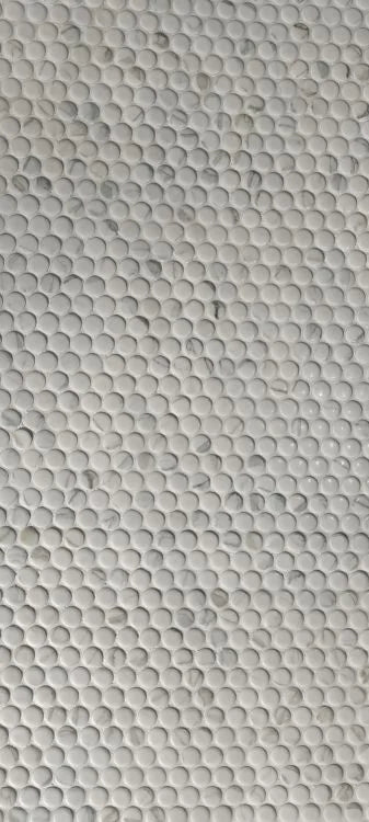 Hulu Statuario Penny Round Matte Marble Mosaic