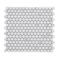 Hulu Statuario Penny Round Matte Marble Mosaic