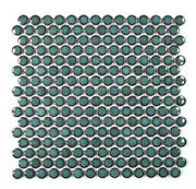 Hulu Turquoise Penny Round Porcelain Mosaic