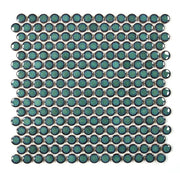 Hulu Turquoise Penny Round Porcelain Mosaic
