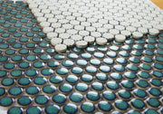 Hulu Turquoise Penny Round Porcelain Mosaic
