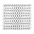 Hulu White Penny Round Matte Porcelain Mosaic