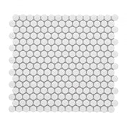 Hulu White Penny Round Matte Porcelain Mosaic