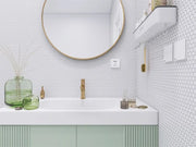 Hulu White Penny Round Matte Porcelain Mosaic