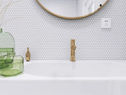 Hulu White Penny Round Matte Porcelain Mosaic
