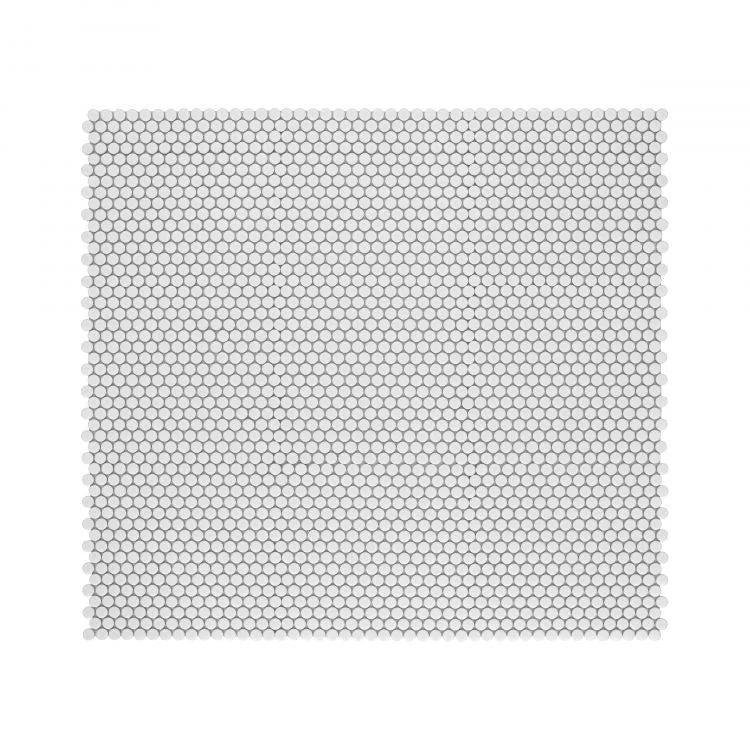 Hulu White Penny Round Matte Porcelain Mosaic