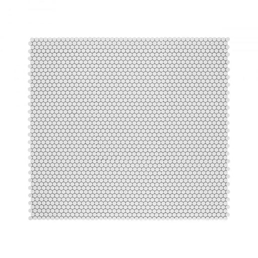 Hulu White Penny Round Matte Porcelain Mosaic