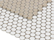 Hulu White Penny Round Matte Porcelain Mosaic