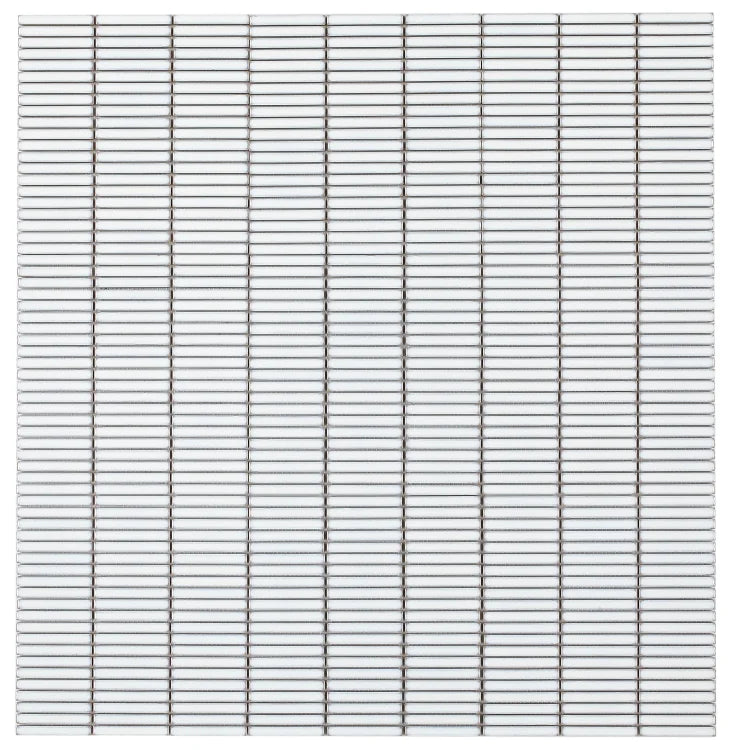 Hulu White 1x2 Band Porcelain Mosaic