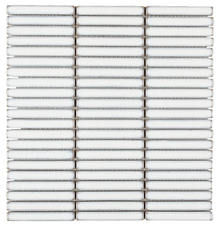 Hulu White 1x2 Band Porcelain Mosaic