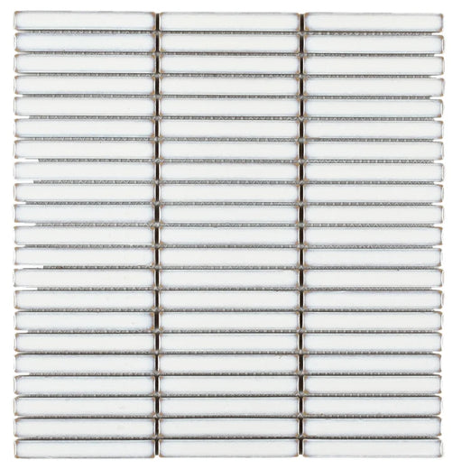 Hulu White 1x2 Band Porcelain Mosaic