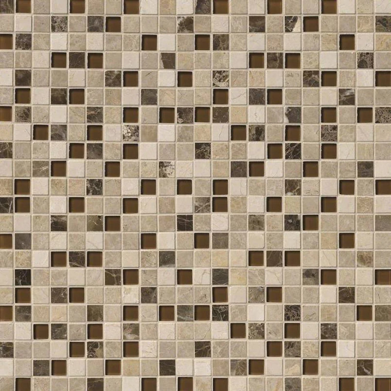 Ibiza Blend 1x1 Misc. 0.31 Inch Glass Stone Blend Mosaic Tile