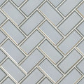 Ice Bevel Herringbone Pattern Glossy Glass Mosaic Tile