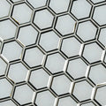 Ice Beveled 3" Hexagon Glass Mosaic Tile