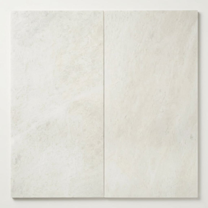 Iceberg White 12x24 Brushed Marble Tile close-up
