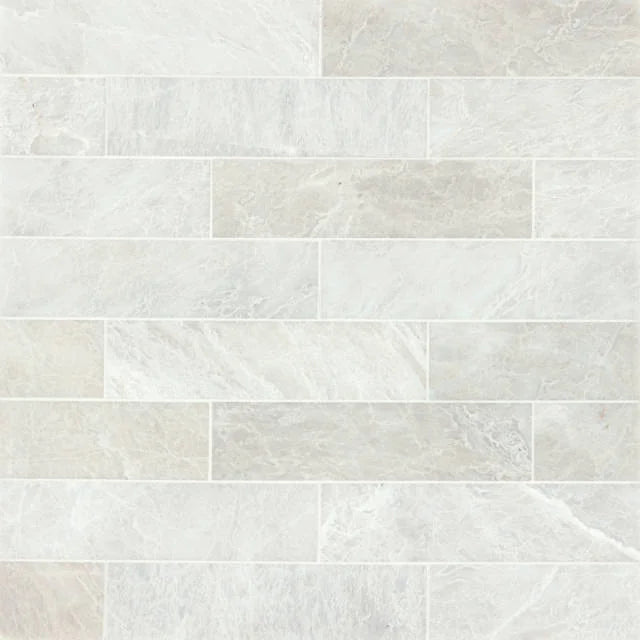 Iceberg White 3x12 Brushed Marble Tile