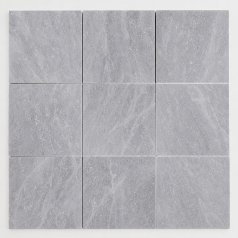 Icelandic Blue Sky 12x12 Sandblasted Marble Paver close-up