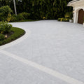 Icelandic Blue Sky 12x12 Sandblasted Marble Paver — Front Yard driveway