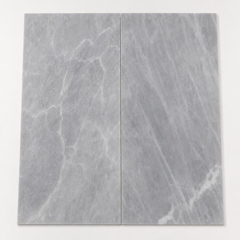 Icelandic Blue Sky 12x24 Sandblasted & Brushed Marble Paver close-up