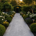 Icelandic Blue Sky 12x24 Sandblasted & Brushed Marble Paver — Garden path