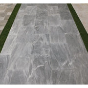 Icelandic Blue Sky Versailles Pattern Sandblasted & Brushed Marble Paver